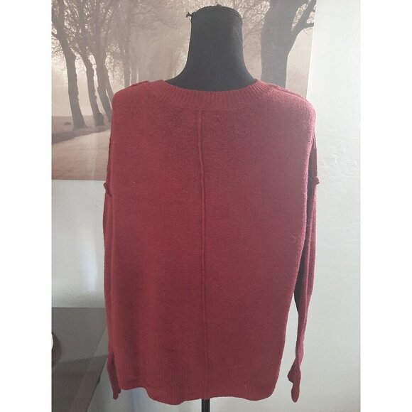 Ruby Moon Burgundy Lightweight Sweater Size M Business Casual Office Wear Chic - Picture 4 of 8